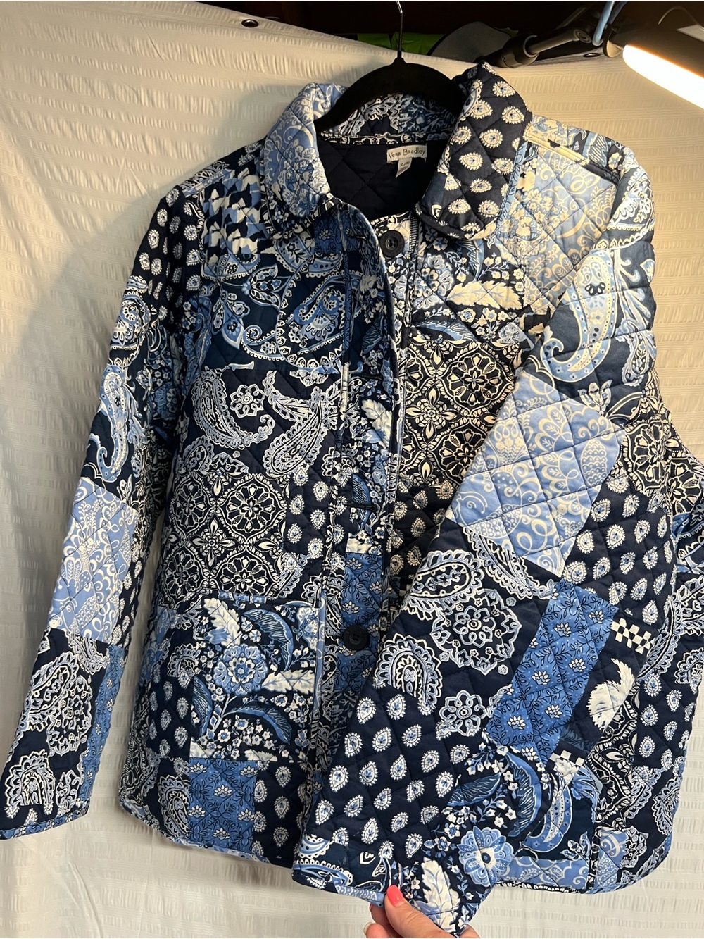 Vera Bradley Blue Patchwork Quilted Jacket